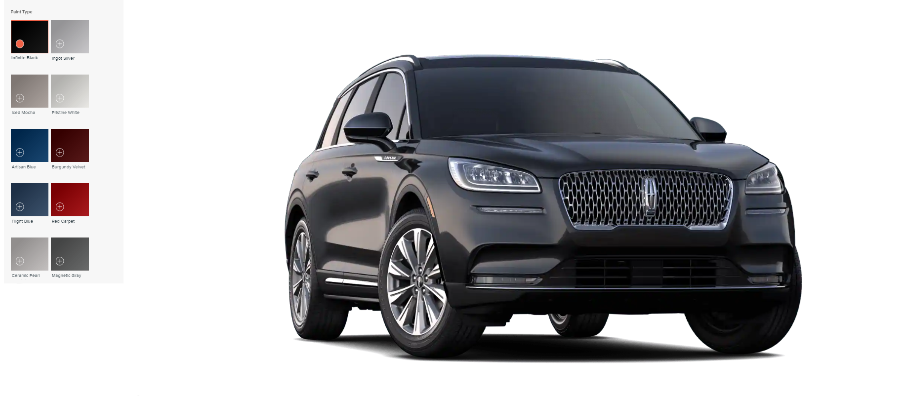 What Color Options are available for the 2020 Lincoln Corsair? Jack